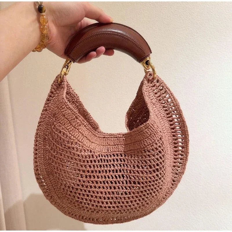 SOERA Amanda Crescent Woven Underarm Bag - Bag - Pink