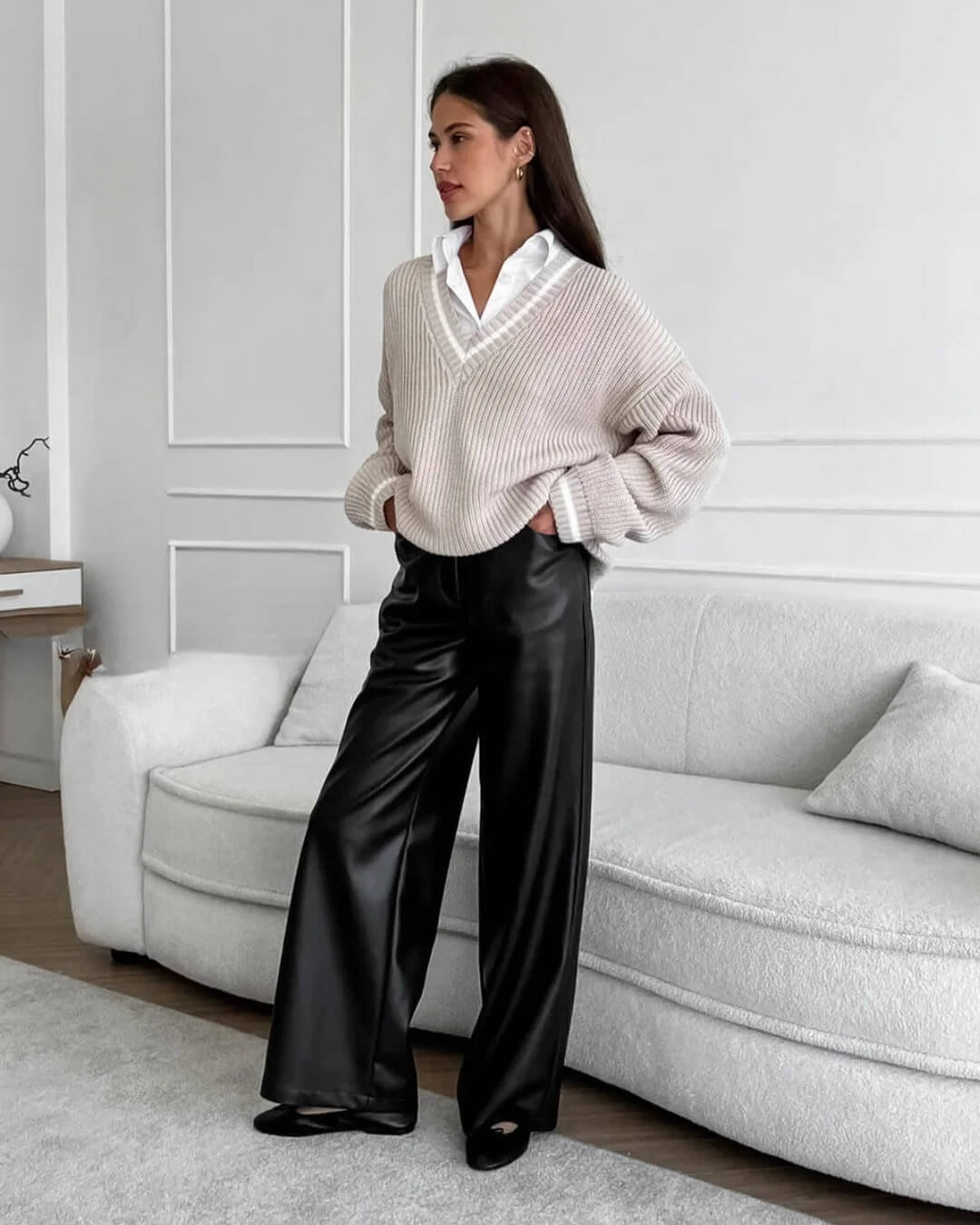 SOERA Ada Wide Leg Leather Pants - Bottoms - bP1770383550816660055 L