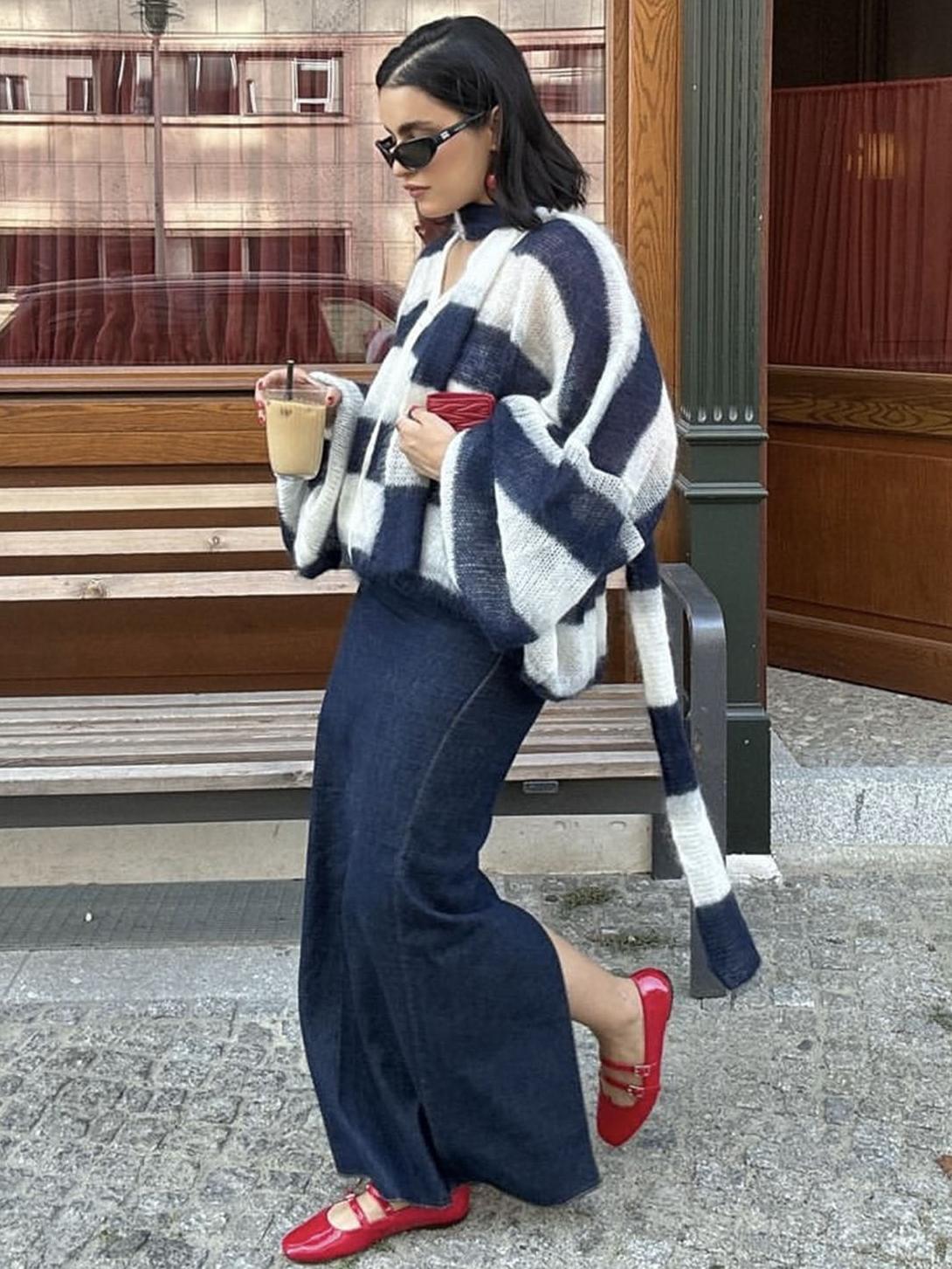 SOERA Christel Loose Striped Cardigan - Cardigans - Ny1770344797578595762 Navy S