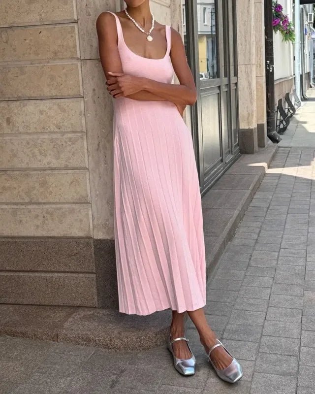 SOERA Beatrice Knitted Suspender Dress - Dress - Pink S