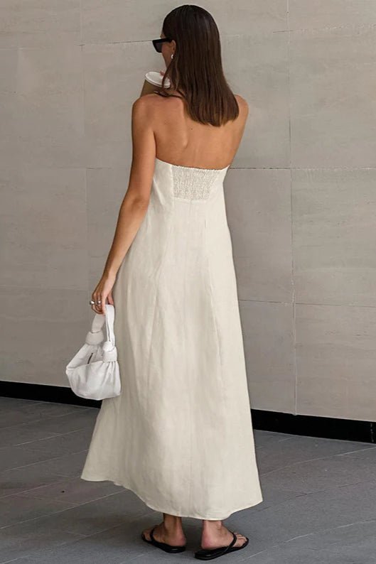 SOERA Bianca Strapless Backless Maxi Dress - Dress - Khaki S