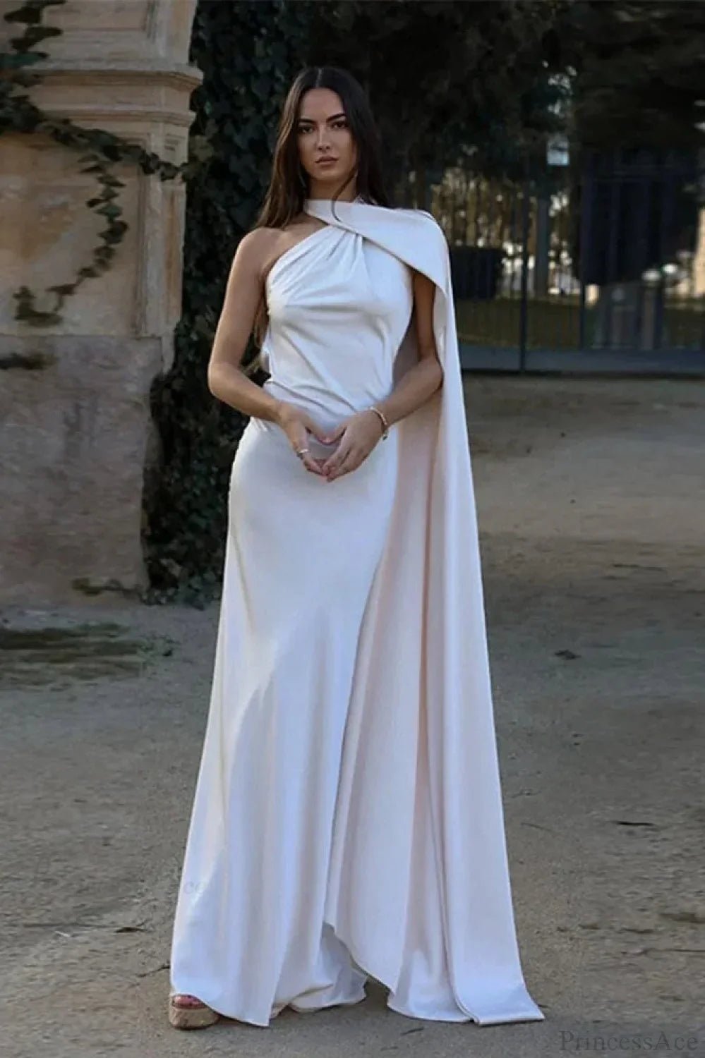SOERA Celeste Elegant Satin Halter Dress - Dress - White S