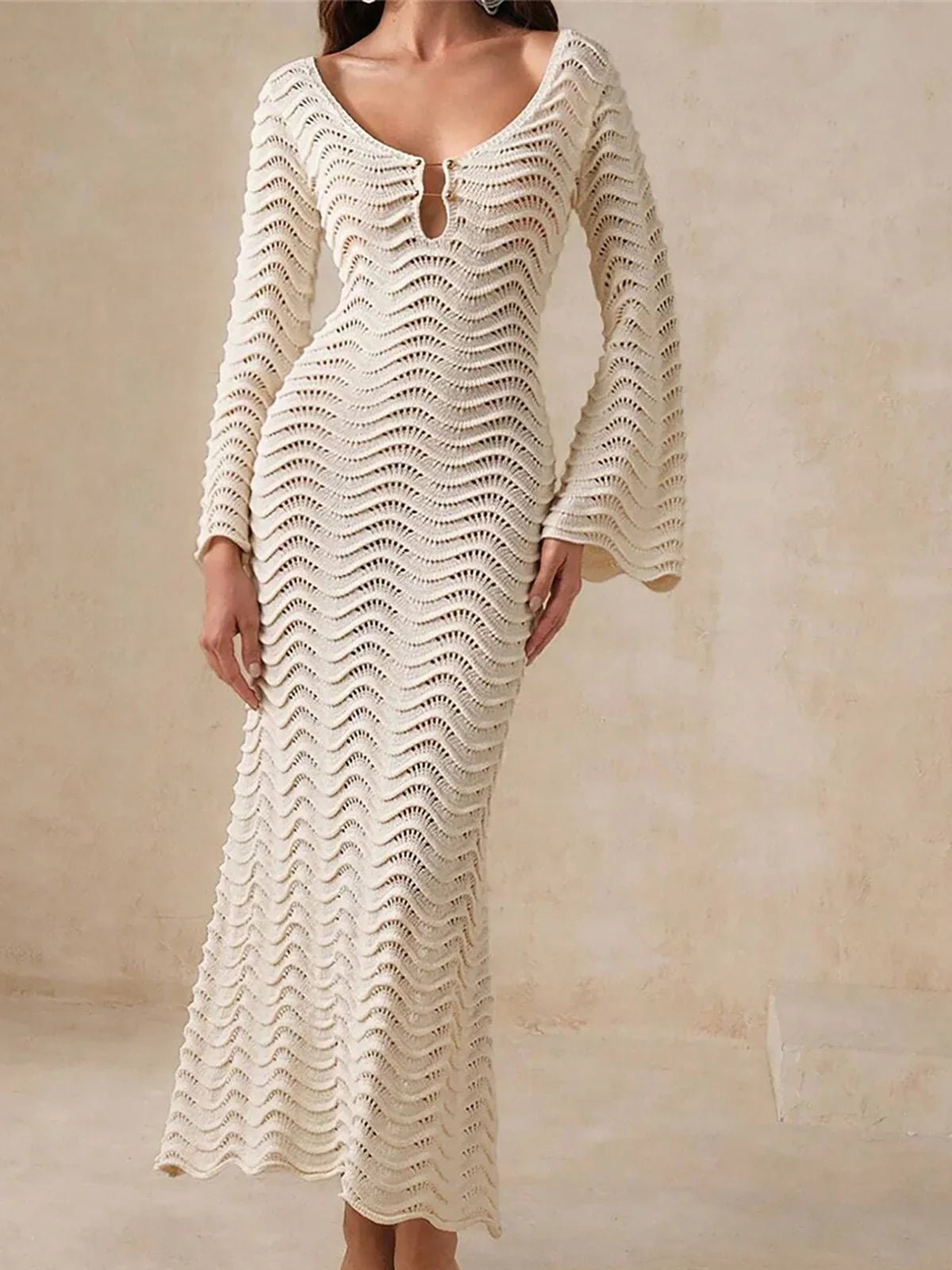 SOERA Arabella Lace-Up Knit Maxi Dress - Dresses - Blue M