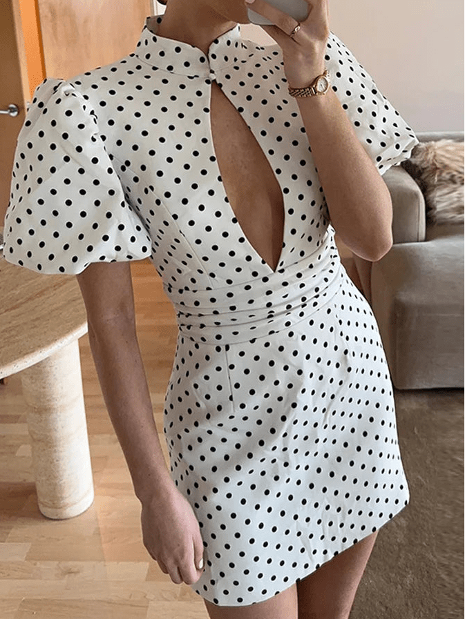SOERA Becky Backless Polka Dots Mini Dress - Dresses - 1005011757397649-;Lr1774869391176258456 White S
