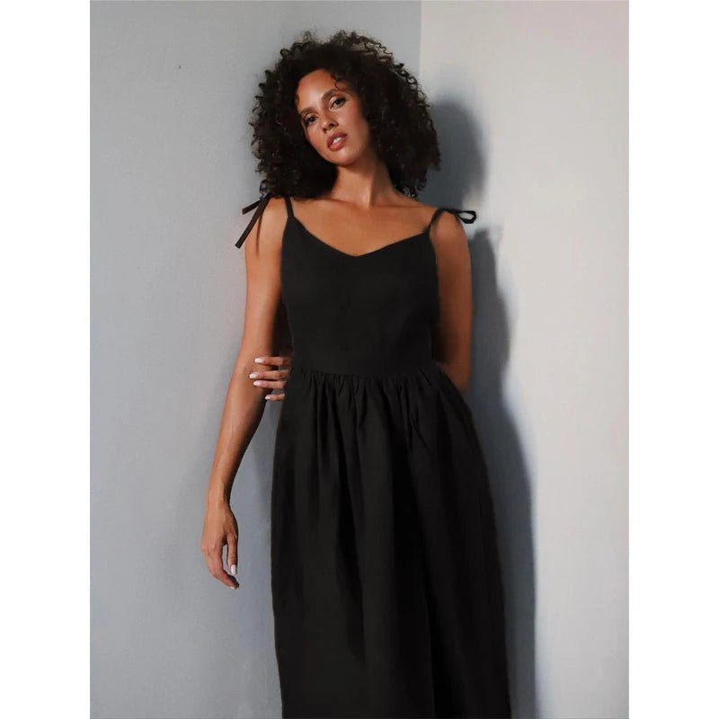 SOERA Elisabeta Backless Tie-Strap Midi Dress - Dresses - Green S