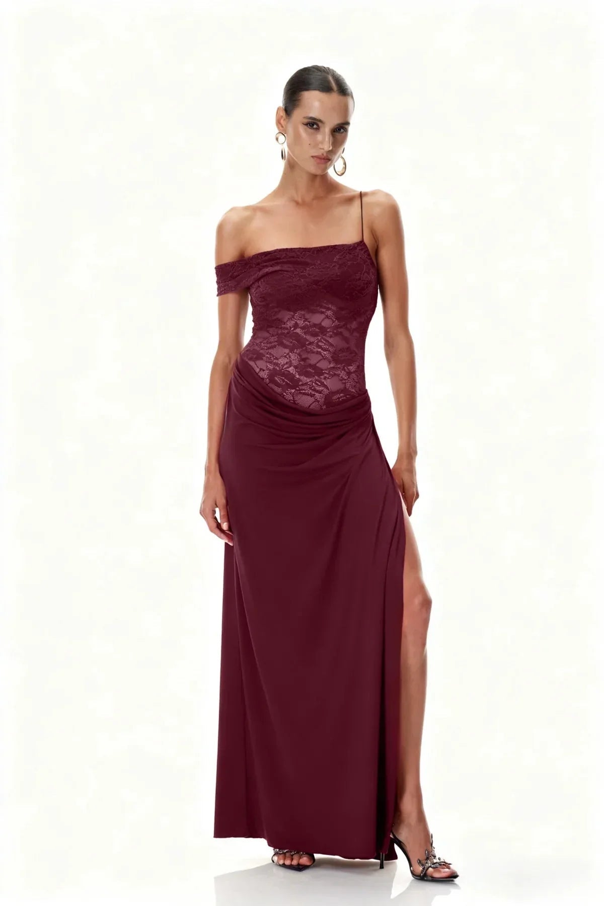 SOERA Emily Lace Maxi Summer Dress - Dresses - Burgundy S
