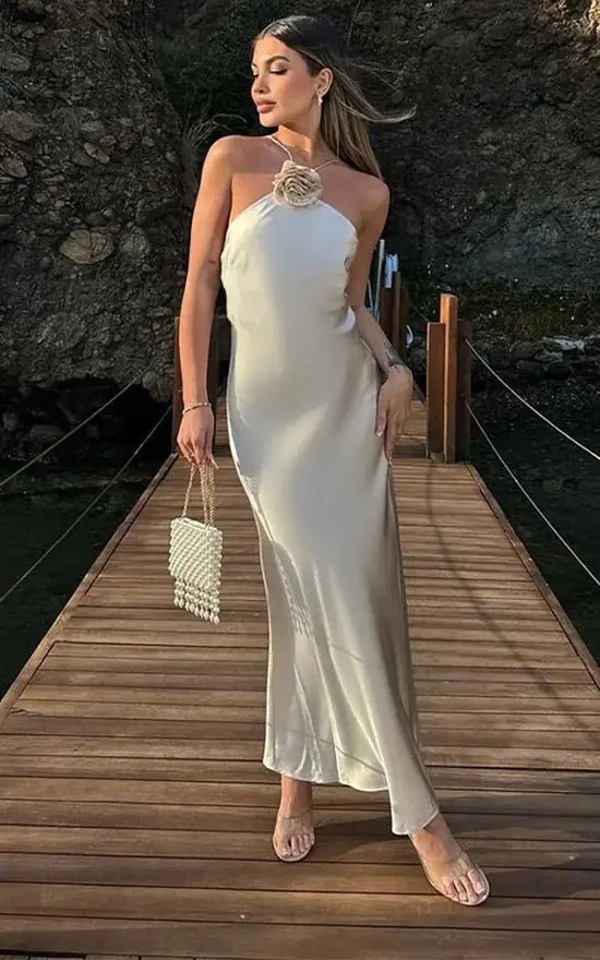 SOERA Harper Satin Halter Maxi Dress - Dresses - vZ1770927322300494285 XS