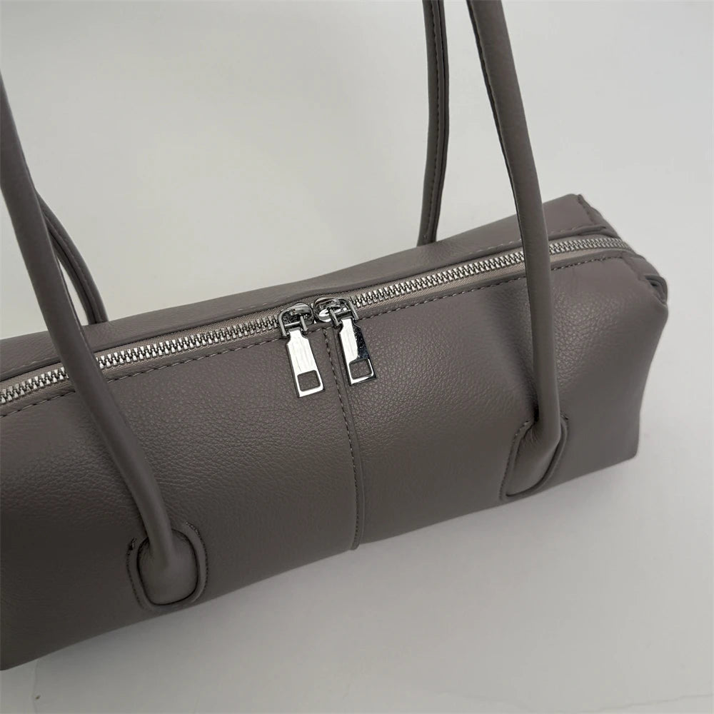SOERA Beatrice Retro Underarm Shoulder Bag - Handbags - Grey