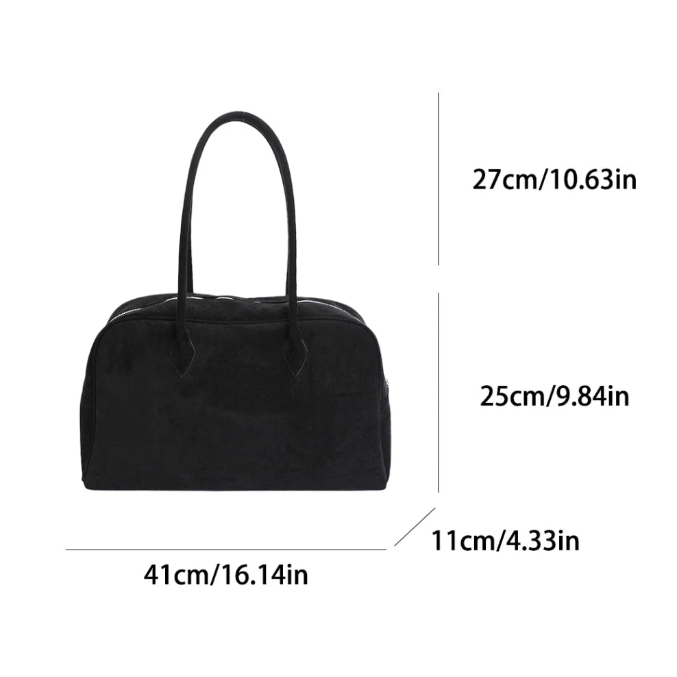 SOERA Sandra Suede Tote Bag - Handbags - Black One Size