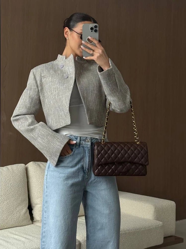 SOERA Anneliese Cropped Button - Front Blazer - Jackets - Black M