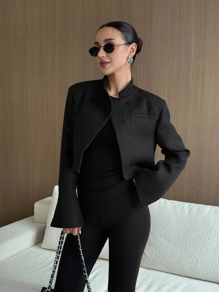 SOERA Anneliese Cropped Button - Front Blazer - Jackets - Black S