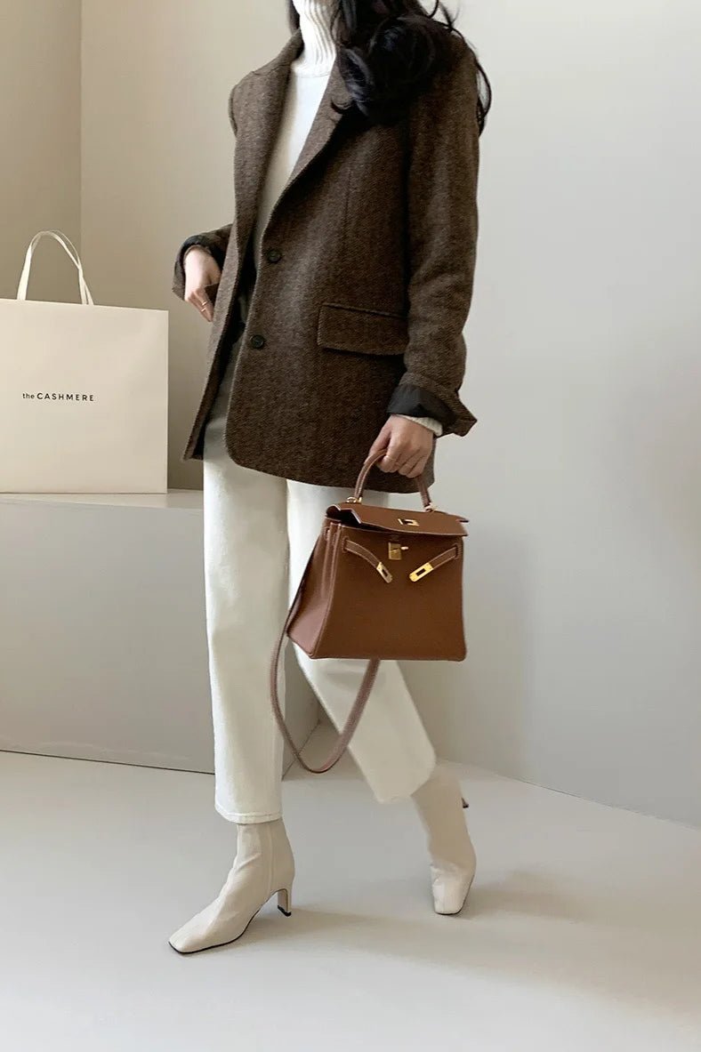 SOERA Belle Oversized - fit Blazer - Jackets - QR1770276357228549778 Brown XL