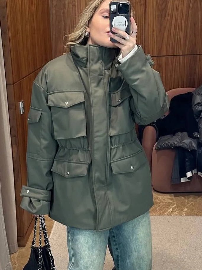 SOERA Cressida Elastic Waist Utility Jacket - Jackets - 1005010351660151-;yK1773374039154095360 Army Green M