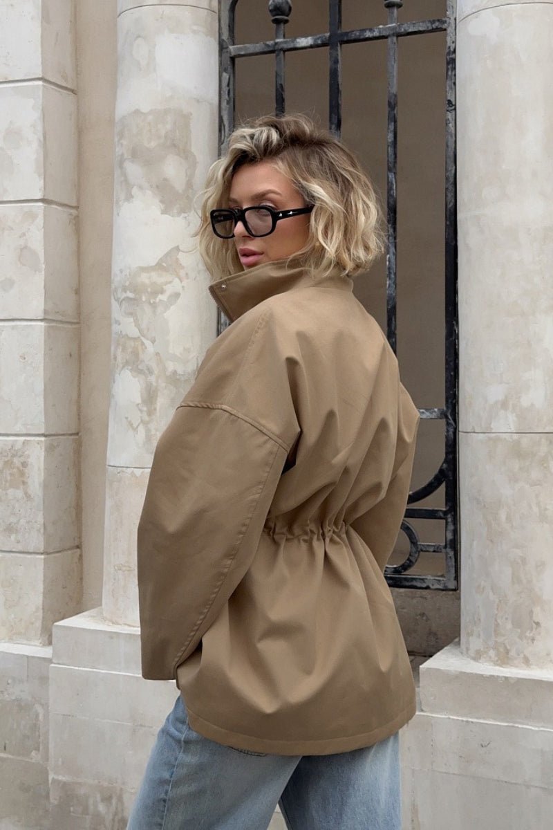 SOERA Eva Drawstring Trench Coat - Jackets - ry1765714530913903151 Khaki L