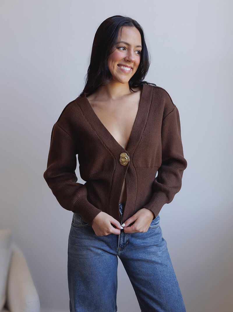 SOERA Lyra Knitted Cardigan - jackets - Soera-Lyra-Knitted-Cardigan-Brown/S Brown S