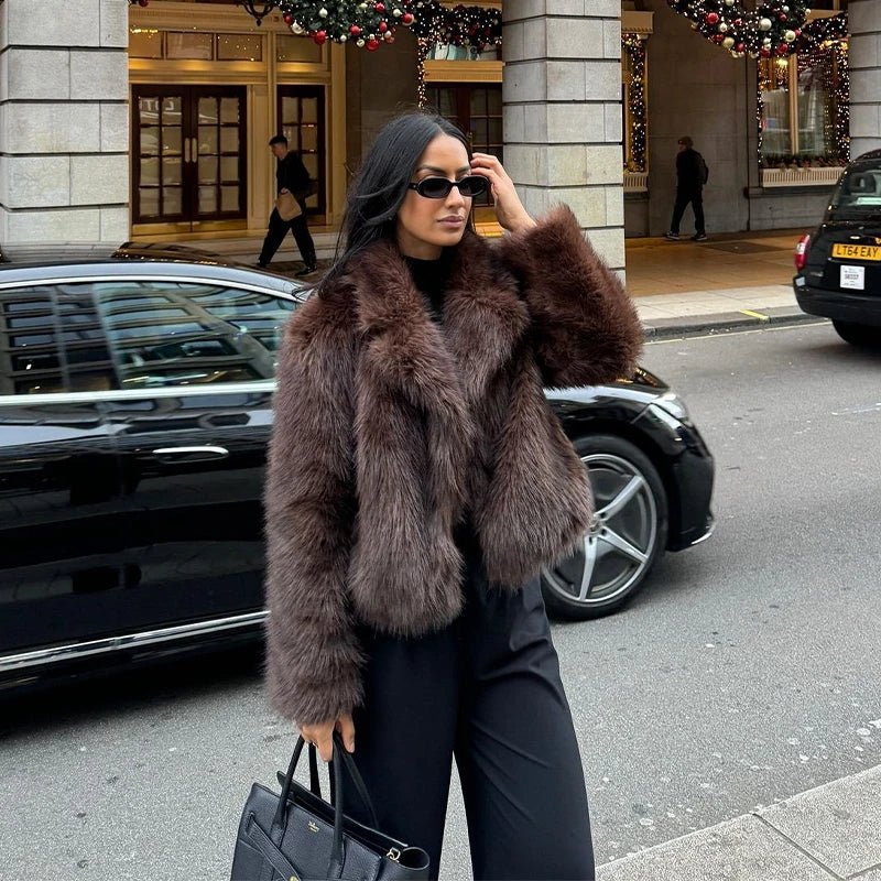 SOERA Marian Faux Fur Coat - Jackets - 3256809642752686-;EC1763048697012797529 Coffee S