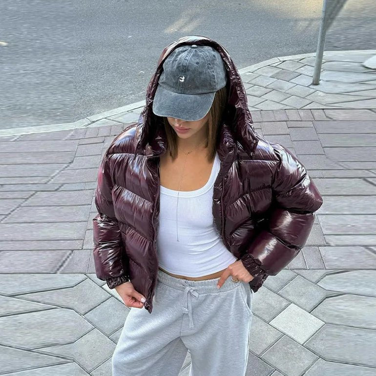 SOERA Nica Hooded Puffer Jacket - Jackets - Ui1762345864133017778 Burgundy M