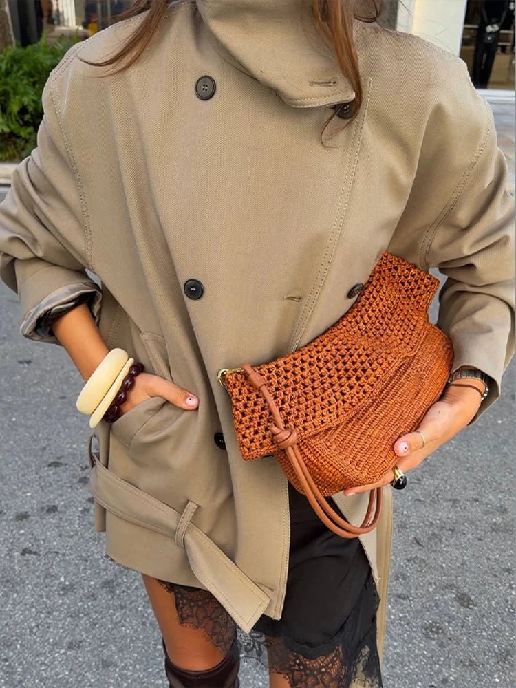 SOERA Saddie Belted Short Trench Coat - Jackets - 1005011736075587-;ly1774869391317593995 XS