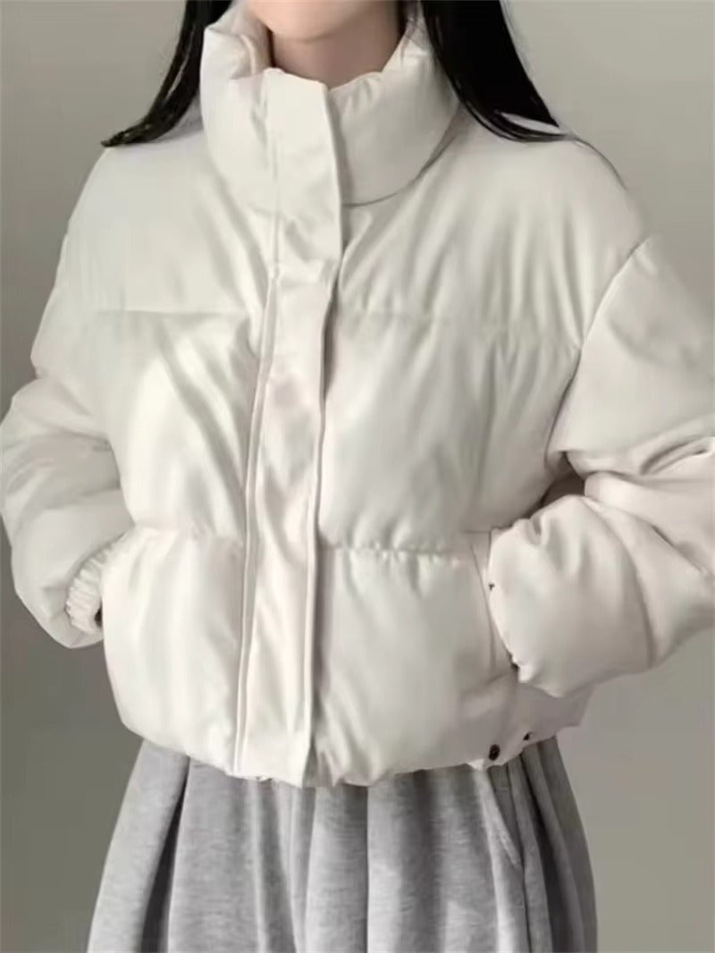 SOERA Samantha Faux Leather Puffer Jacket - Jackets - 3256810074386408-;yH1763625122237475000 White S