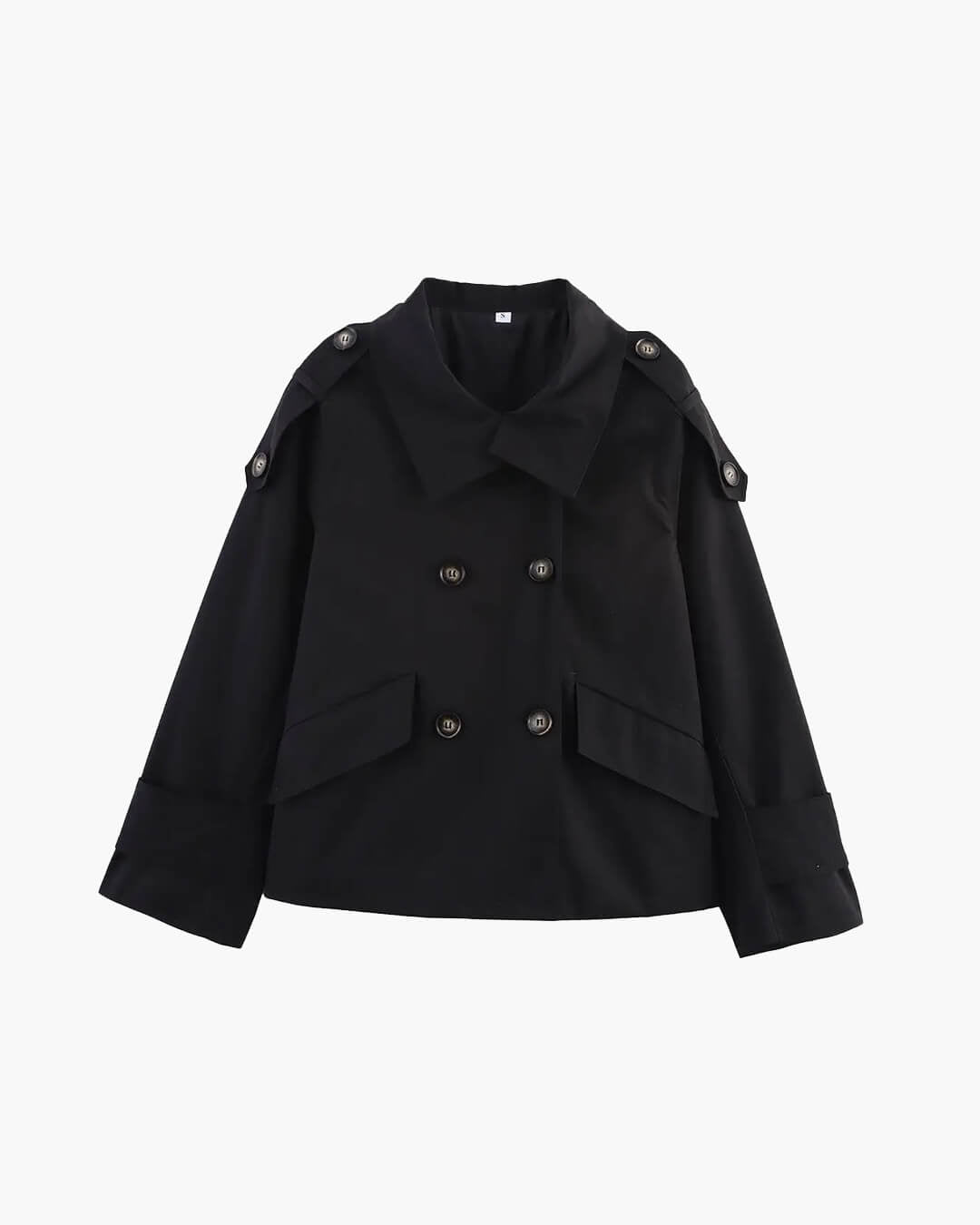 SOERA Vivienne Stand Collar Cropped Trench Coat - Jackets - 1005008964010132-;bd1774012026582093482 Black S