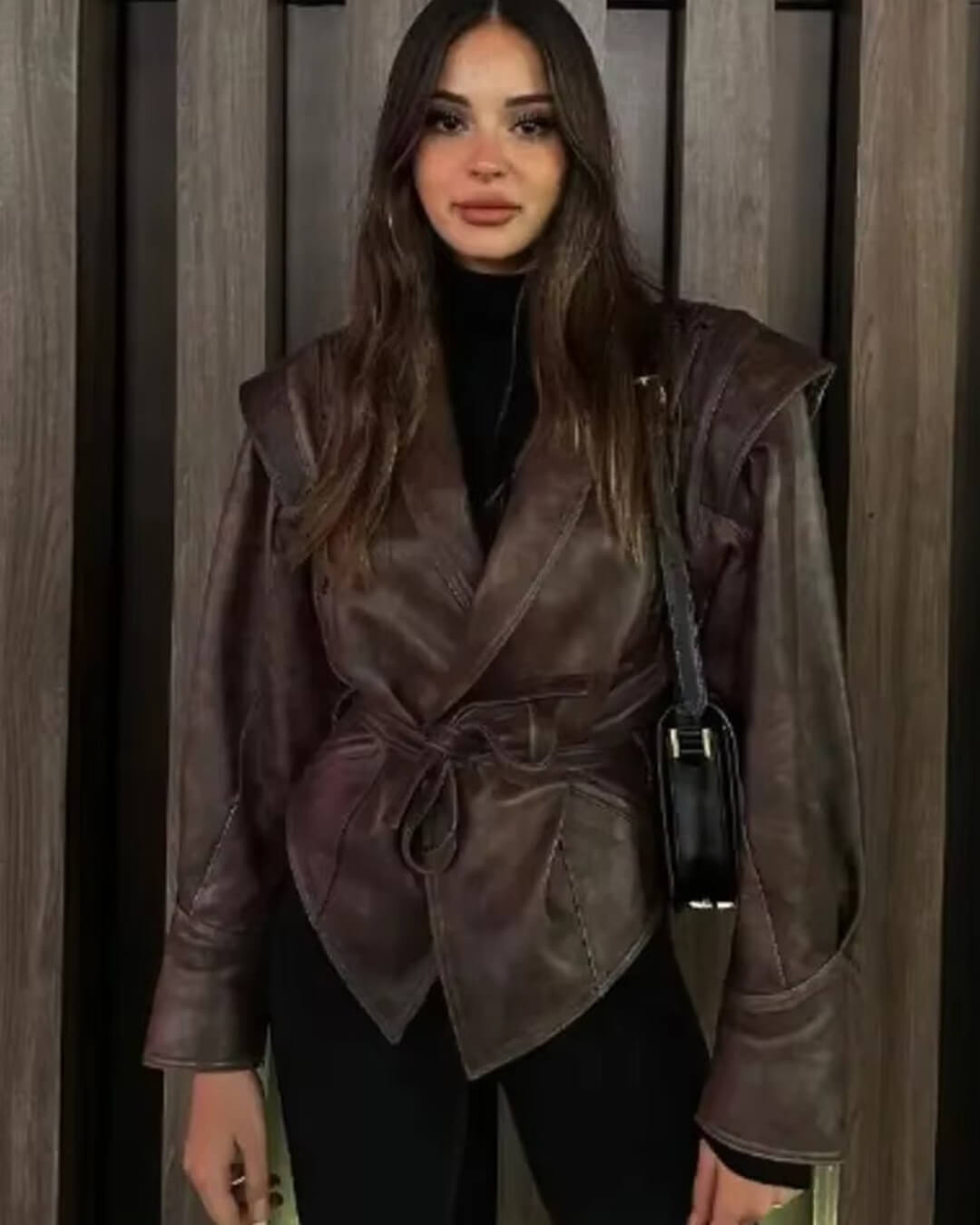 SOERA Zyra Biker Leather Jacket - Jackets - Brown M