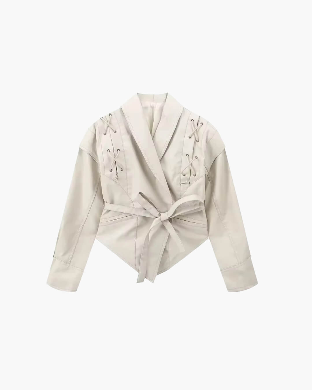 SOERA Zyra Biker Leather Jacket - Jackets - White M