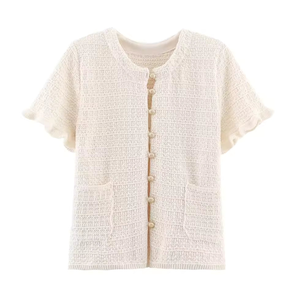 SOERA Beatrice Knitted Tank & Pleated Skirt Set - Matching Sets - Beige Set M