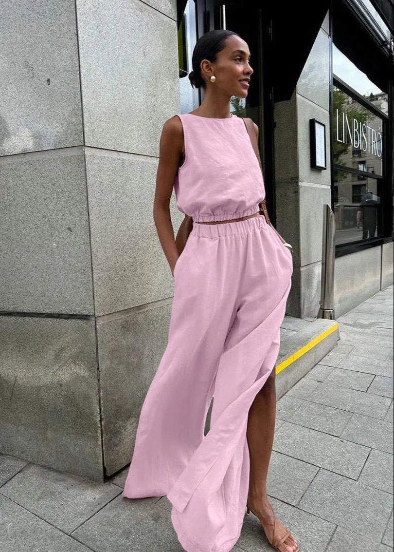 SOERA Celeste Wide - Leg Palazzo Set - Matching Sets - Pink S