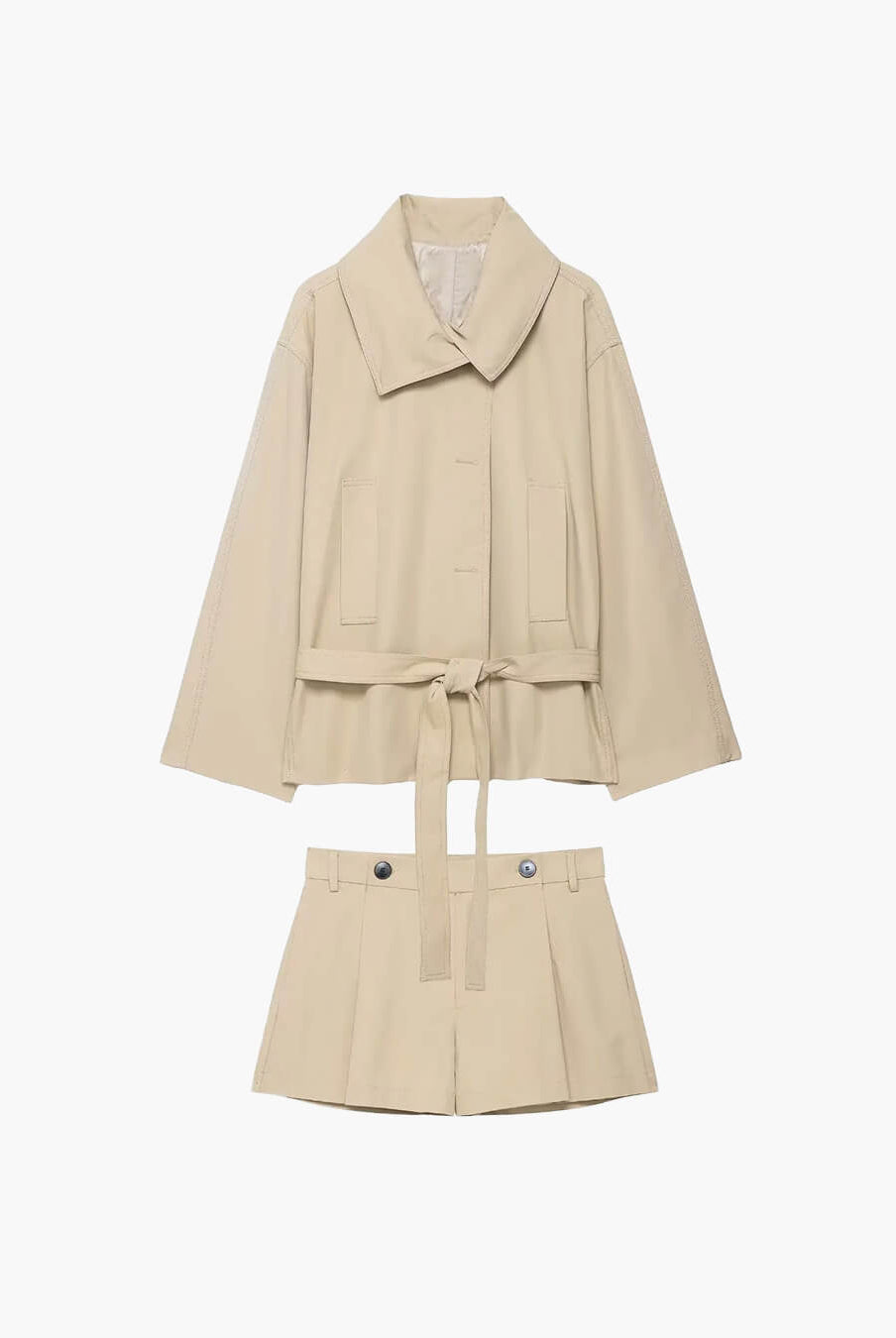 SOERA Debra Belted Jacket & Shorts Set - Matching Sets - 1005009892467660-;Pv1772135167935172927 Suit S