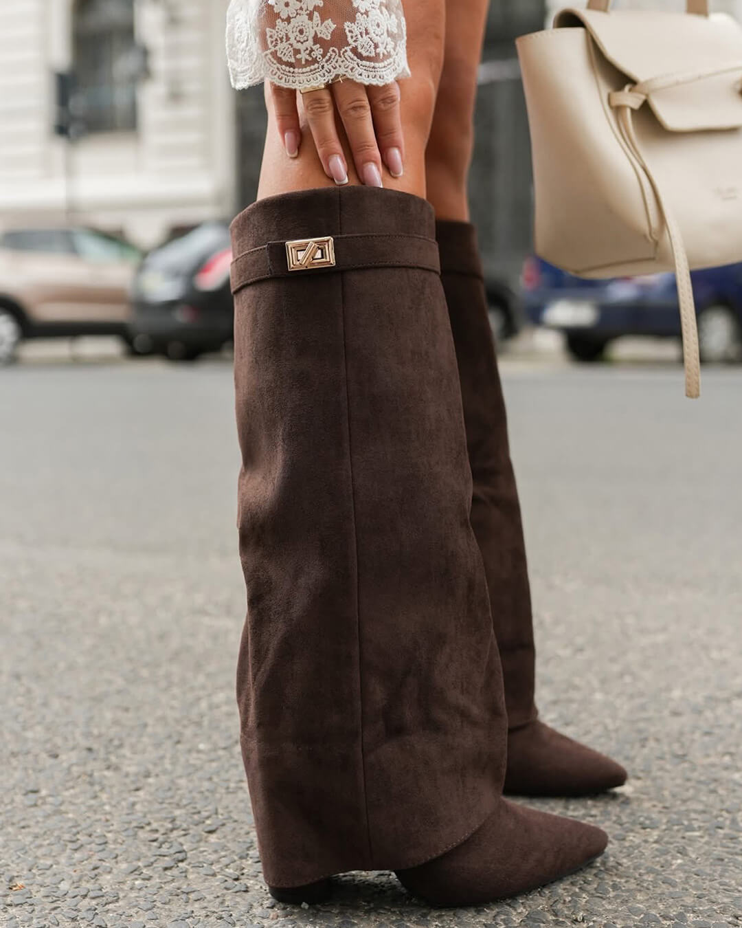 SOERA Kyla Suede Boots - Shoes - White Vegan Leather 38