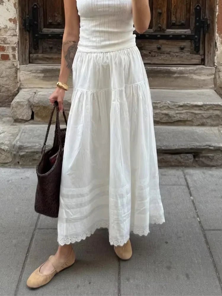SOERA Blair High - Waist Lace Maxi Skirt - Skirt - White