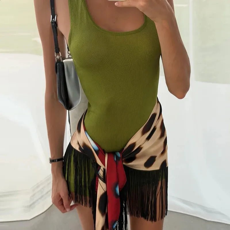 SOERA Mila Leopard Print Fringe Wrap Skirt - Skirt - SOERA-186947-PIC-S-00323 S