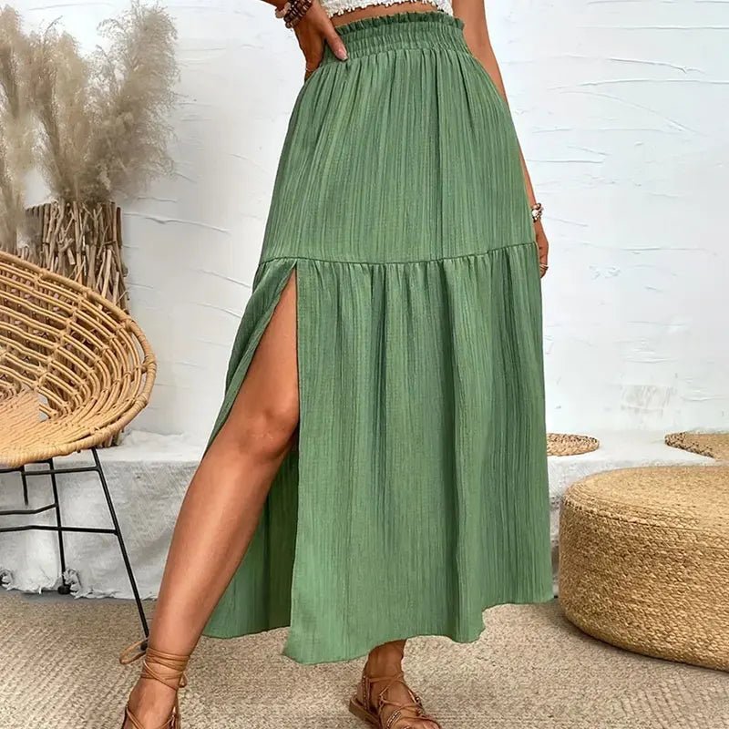 SOERA Maia Bohemian Midi Ruffle Skirt - Skirts - Black S