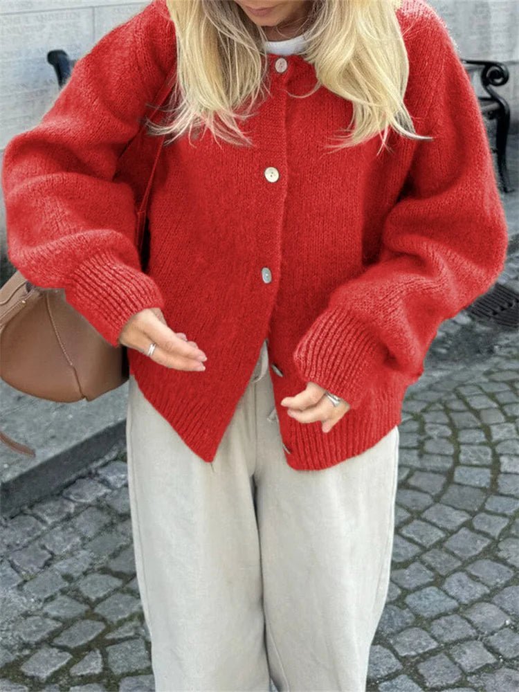 SOERA Freya Fuzzy Knit Cardigan - Sweaters & Cardigans - Yellow S