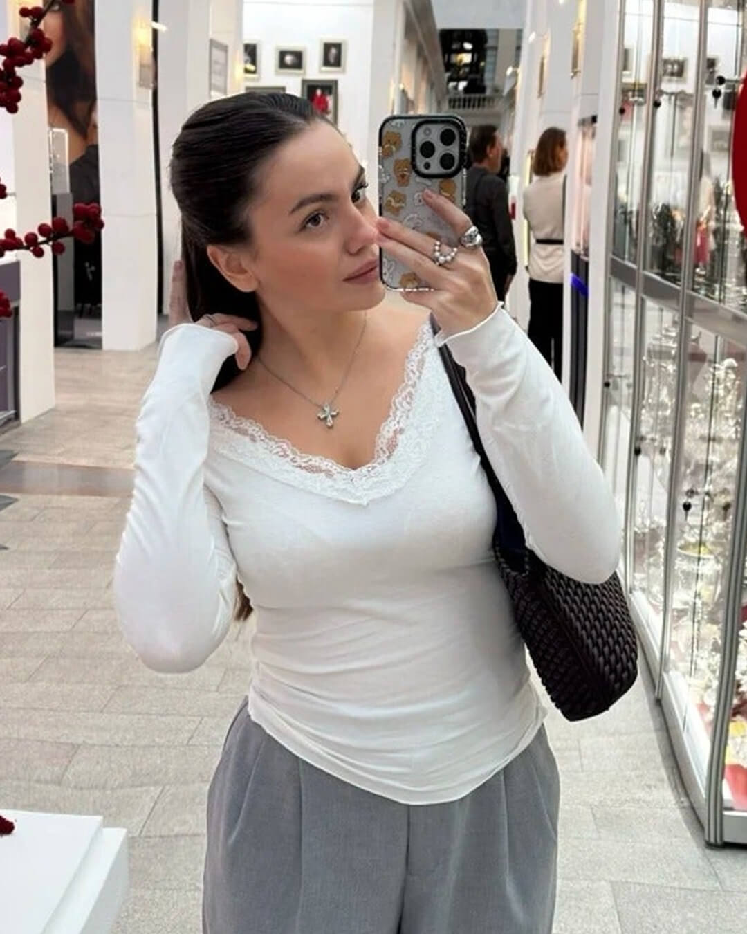 SOERA Aurora V - Neck Lace Top - Tops - 1005008474248113-;eM1764703454566511684 Black M