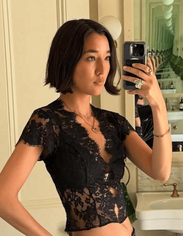SOERA Celeste Lace V - Neck Corset Top - Tops - Black S