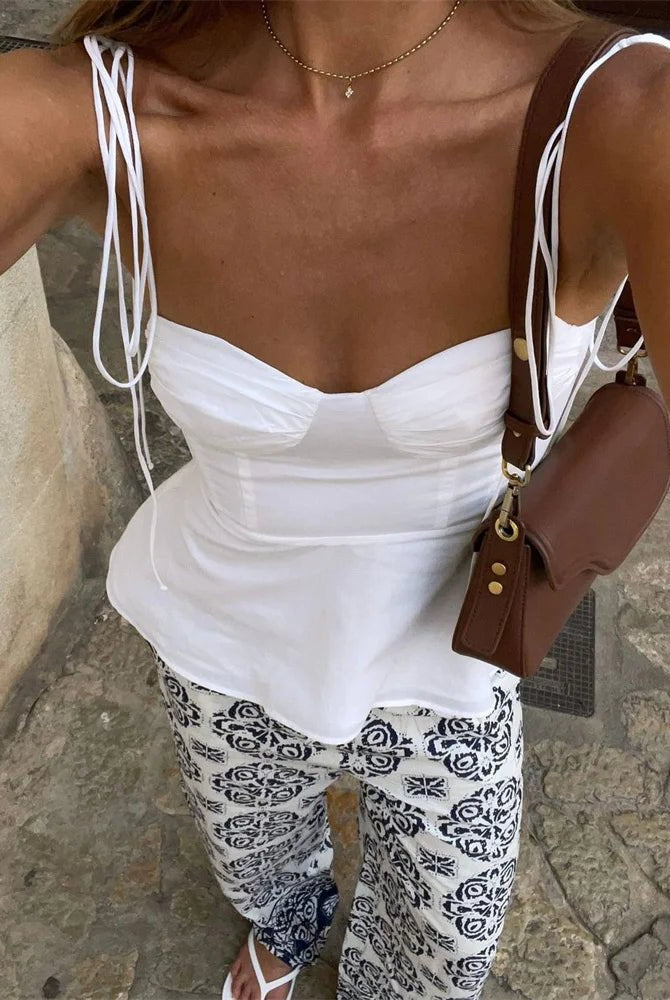 SOERA Jada Peplum Corset Cami Top - Tops - 1005007226627562-;sh1771345867932487821 White L