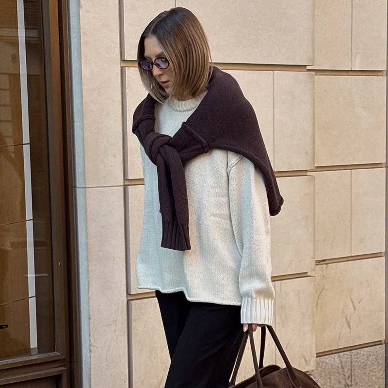 SOERA Joyce Loose Knitted Pullover - Tops - 3256810036257968-;Gx1763625122777496413 White One Size