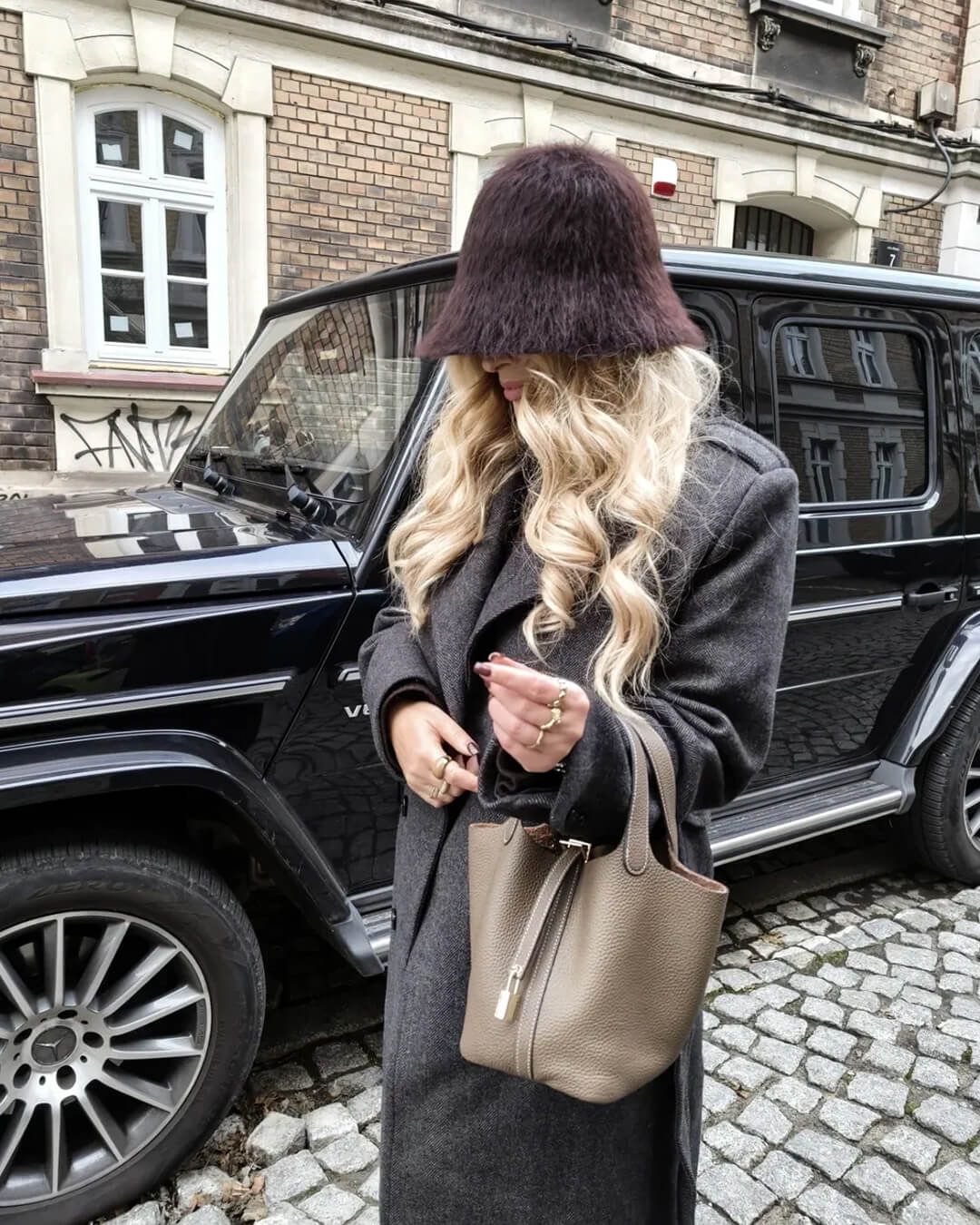 SOERA Kyla Fuzzy Bucket Hat - Winter Hats - 3256809928680127-;cr1764102178339795884 Dark Brown