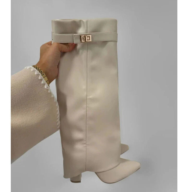 Skórzane wysokie kozaki Monica