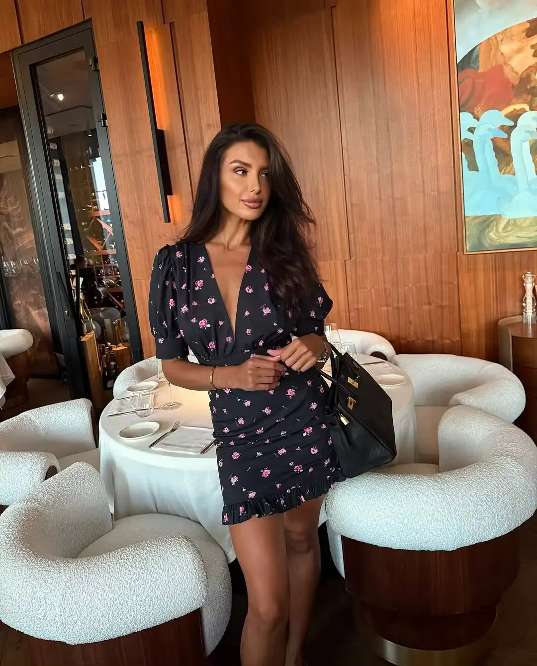 Bianca kwiatowa mini sukienka