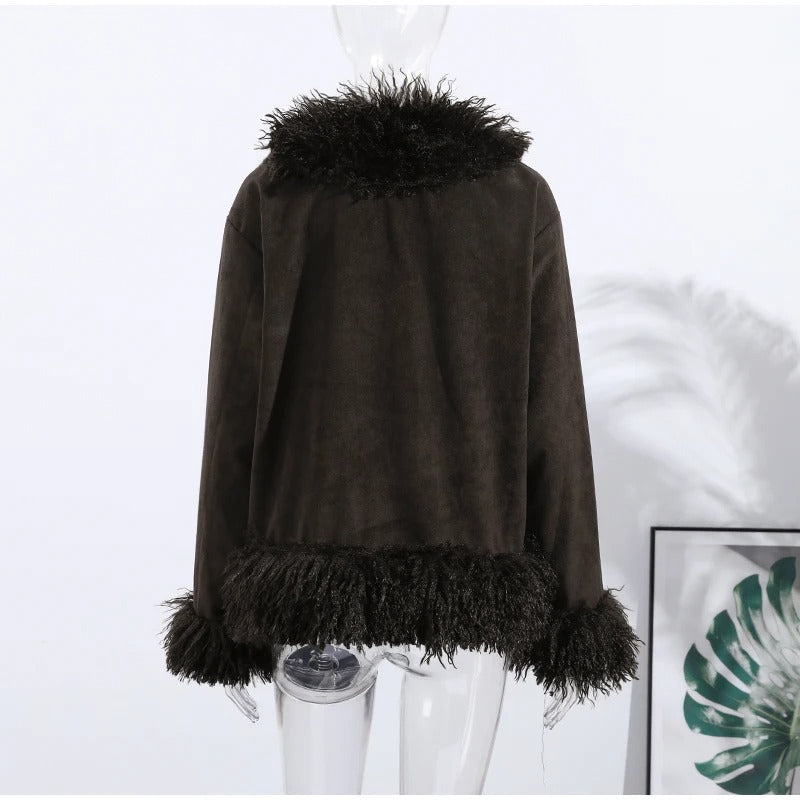 Soera Daisy Plush Faux Fur Coat 