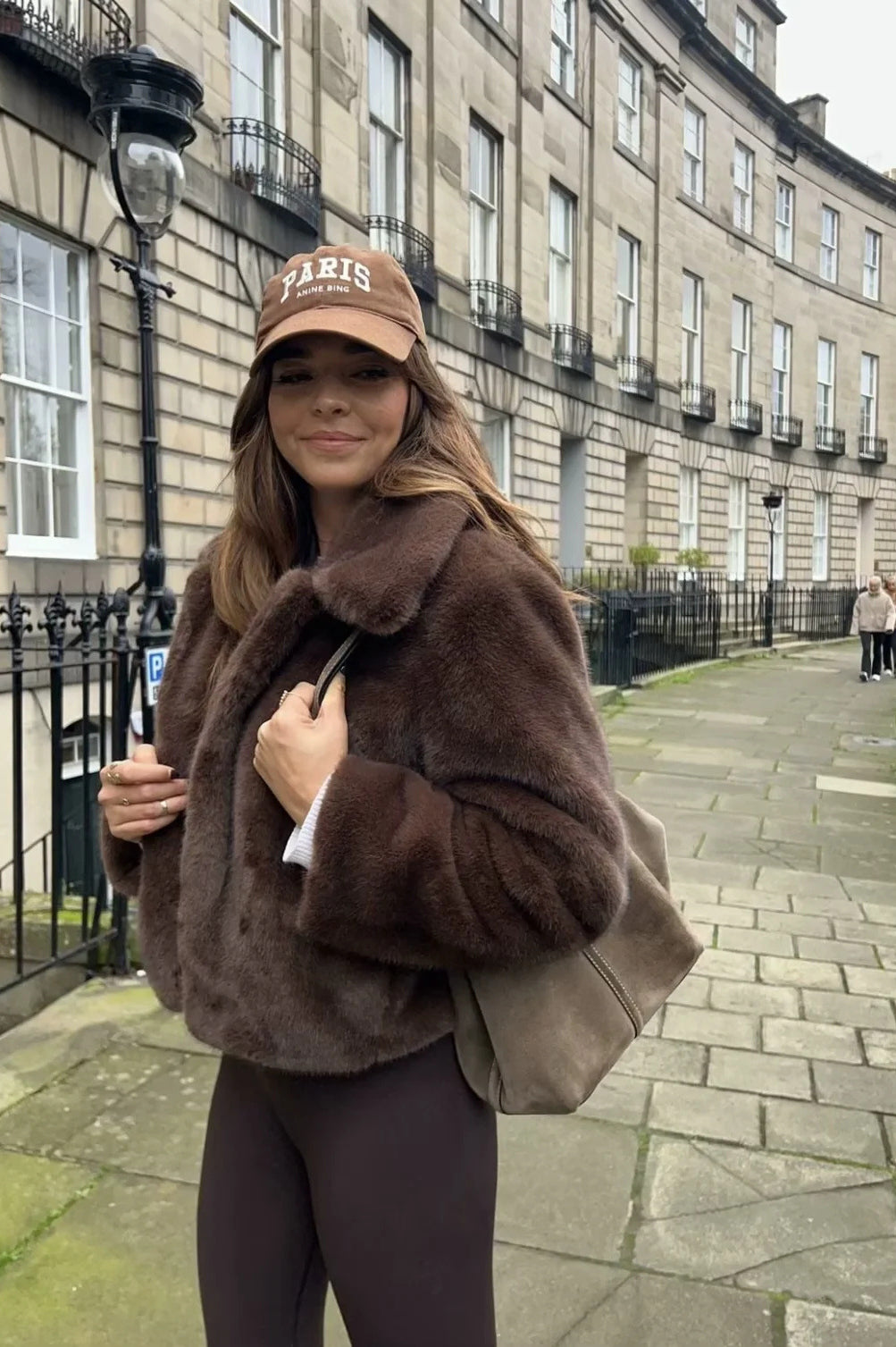 Stylish Women's Winter Coat with Faux Fur Collar - Elegant Polyester Outerwear 3