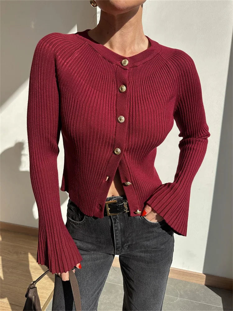 Tossy Women's White Long Cardigan Sweater - Ribbed Knitwear, Loose Fit, Long Sleeve, Patchwork Design 3