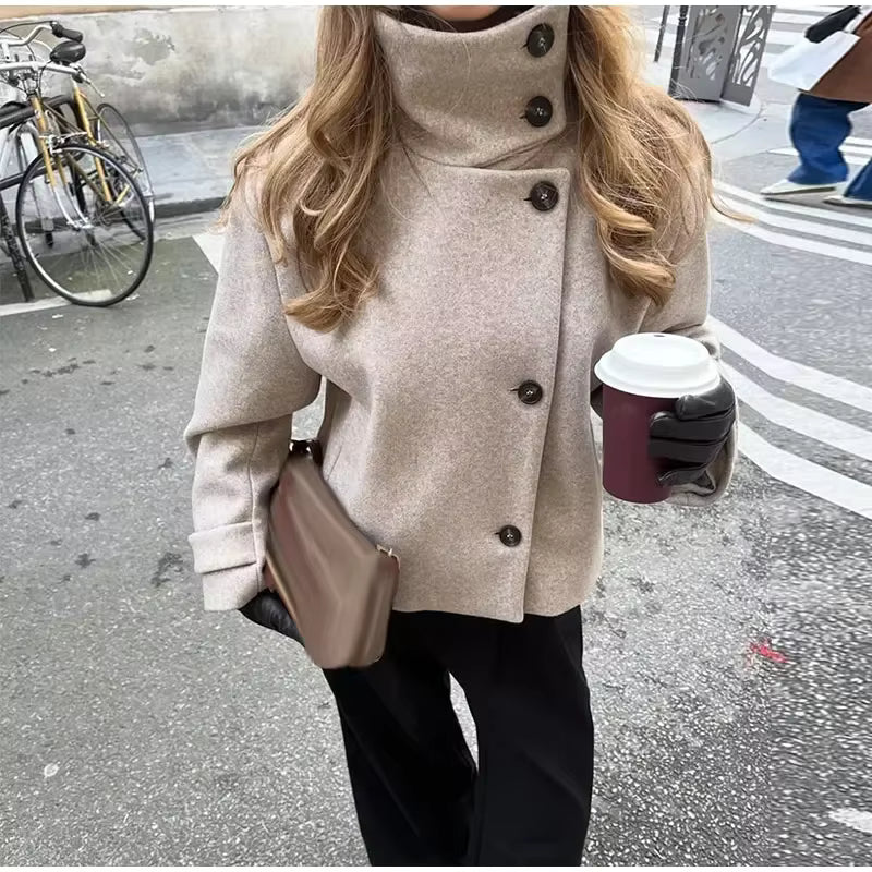 SOERA Amelie Stand Collar Jacket with Pockets - Jacket - SOERA-257539-RIC-M-62339 Light Grey M