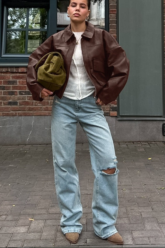 Azara Vintage kurtka z ekologicznej skóry