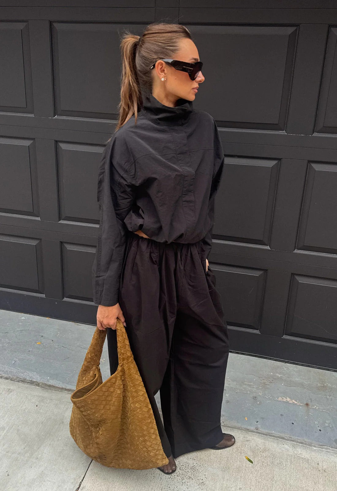 Erica Tricot Funnel Neck Windbreaker