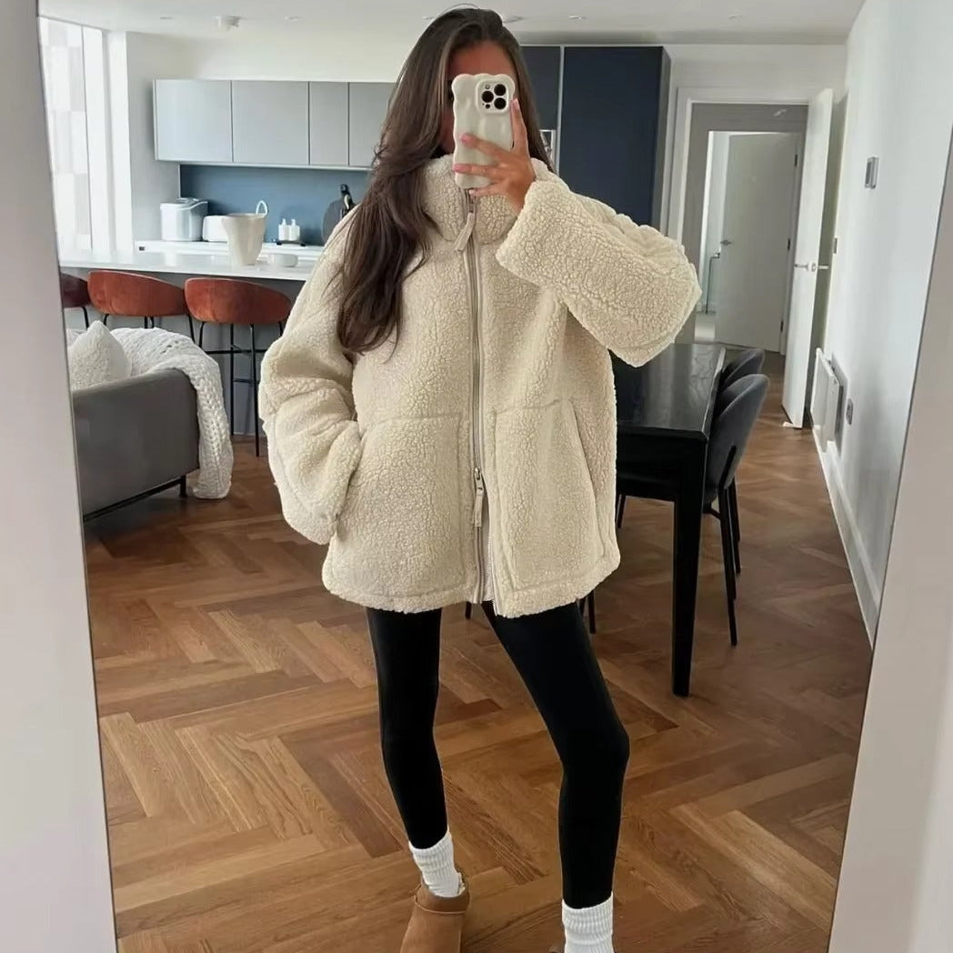 Kurtka Susan z pluszu zapinana na zamek