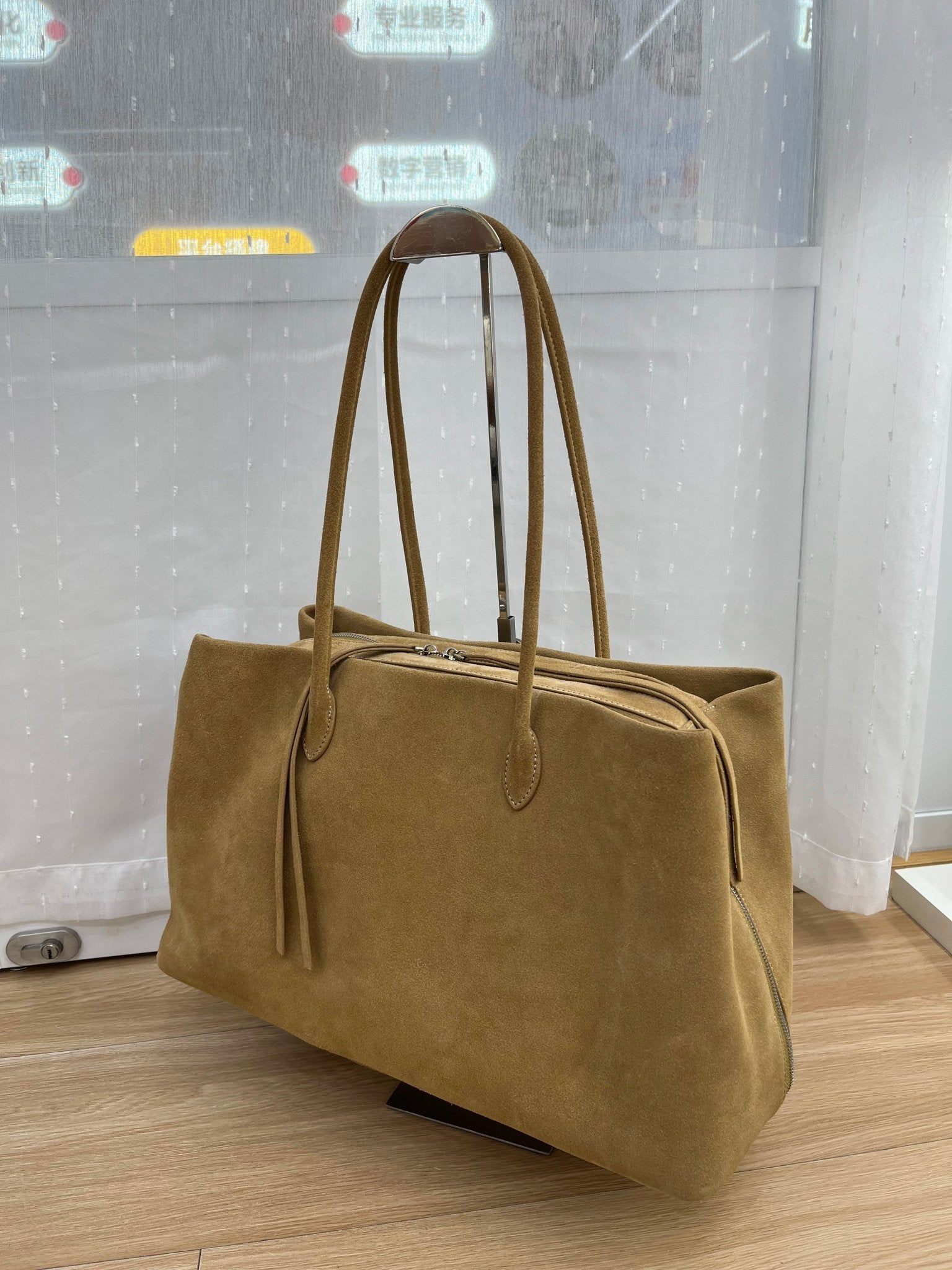 SOERA Carly Frosted Suede Tote Bag - Bag - SOERA-325059-SUE-40-24099 Camel 40 x 17 x 25 cm