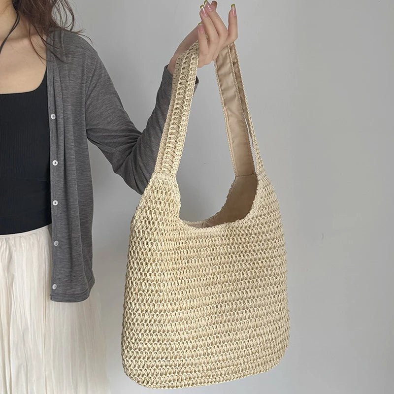 SOERA Miranda Woven Straw Tote - Bag -  Beige